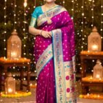 Sumis Fashion Silk Sarees Women’s Paithani Soft Silk Saree With Blouse Piece (purple)